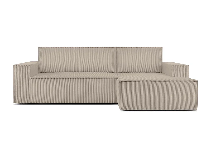 Canapé d'angle - droite - avec fonction couchage - avec coffre de rangement - Modern - beige - NAPI