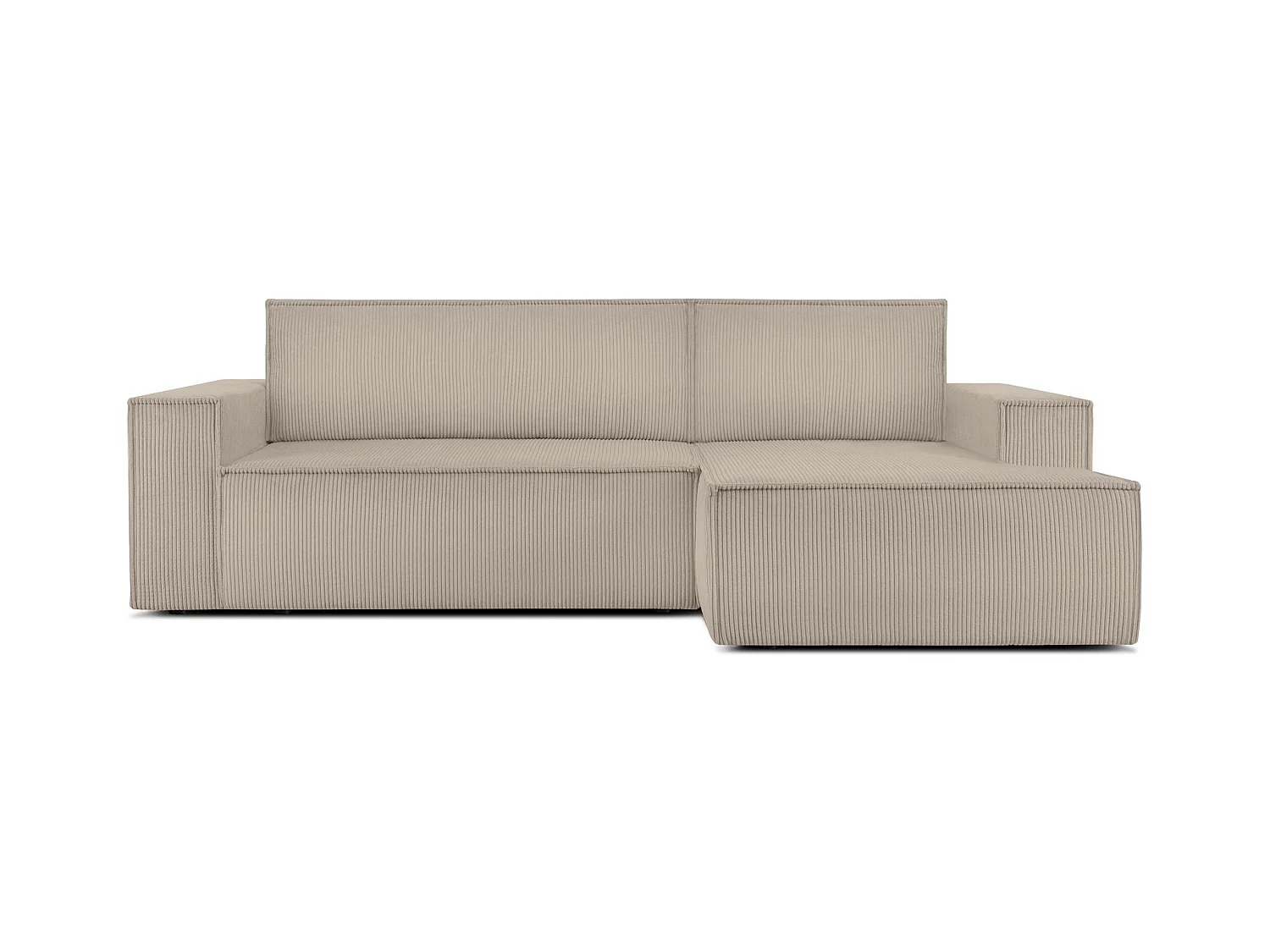 Canapé d'angle - droite - avec fonction couchage - avec coffre de rangement - Modern - beige - NAPI
