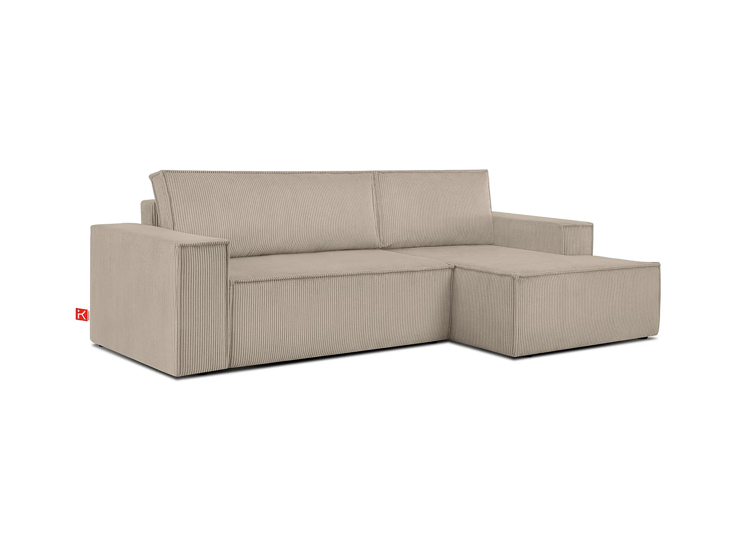 Canapé d'angle - droite - avec fonction couchage - avec coffre de rangement - Modern - beige - NAPI