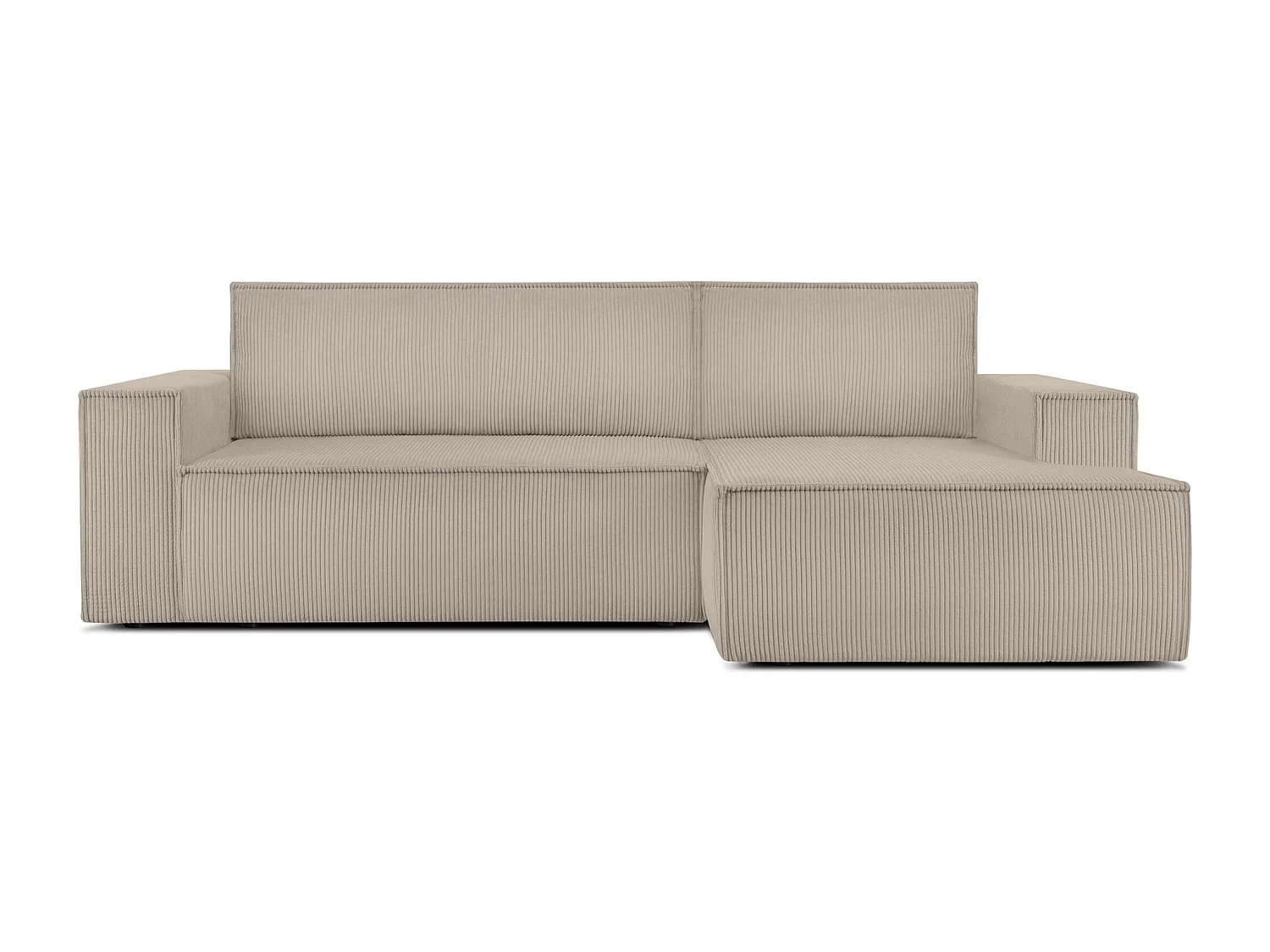 Canapé d'angle - droite - avec fonction couchage - avec coffre de rangement - Modern - beige - NAPI