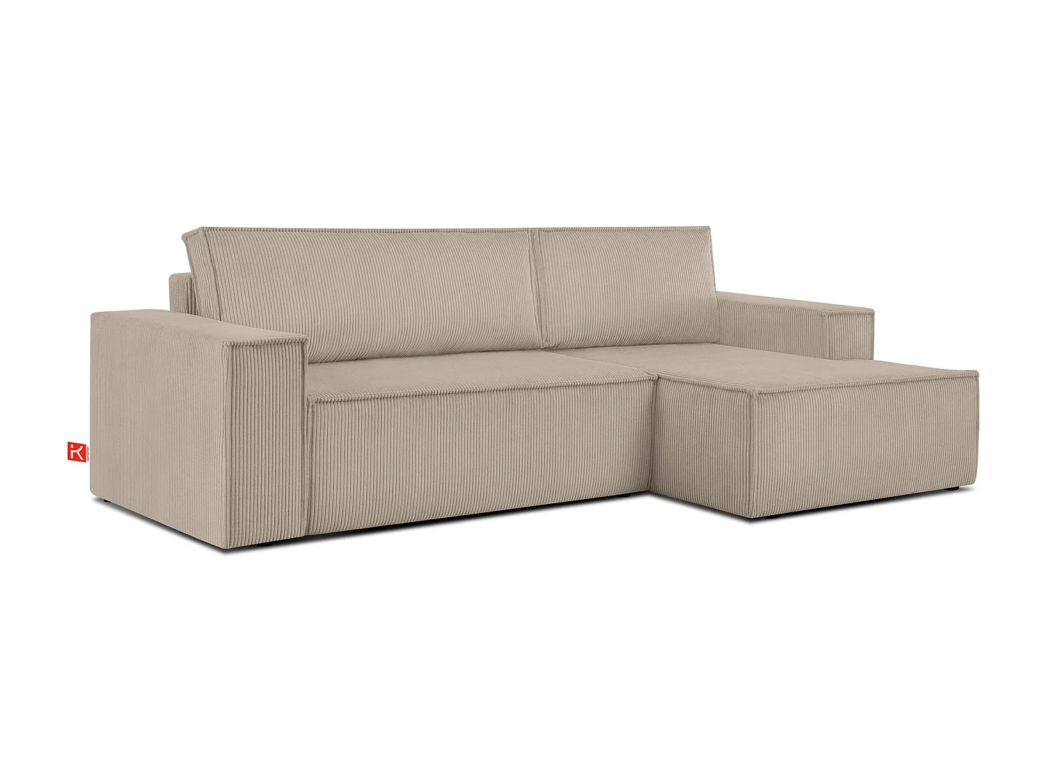 Canapé d'angle - droite - avec fonction couchage - avec coffre de rangement - Modern - beige - NAPI
