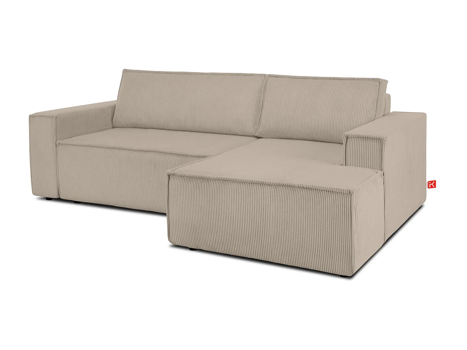 Canapé d'angle - droite - avec fonction couchage - avec coffre de rangement - Modern - beige - NAPI