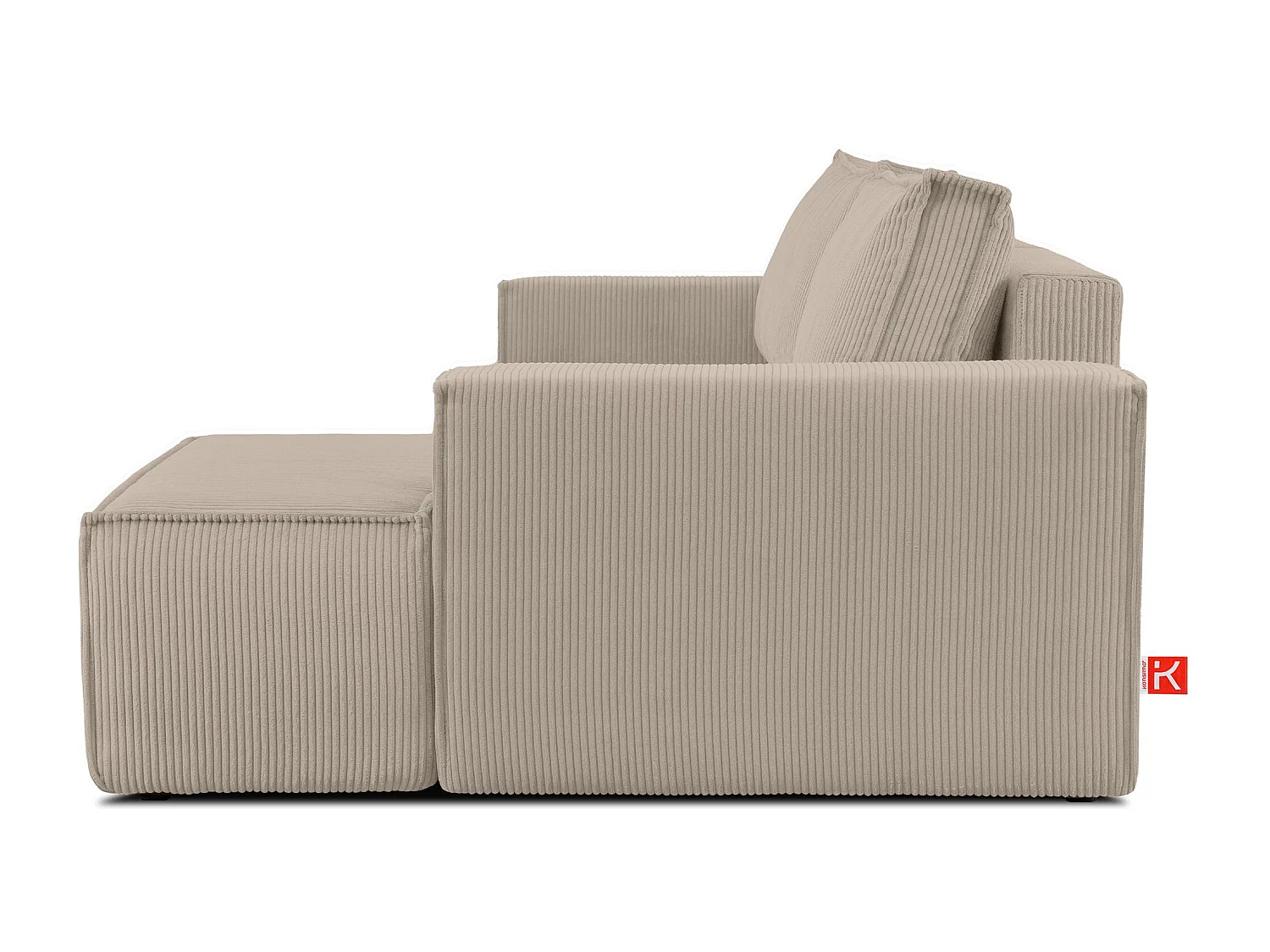 Canapé d'angle - droite - avec fonction couchage - avec coffre de rangement - Modern - beige - NAPI
