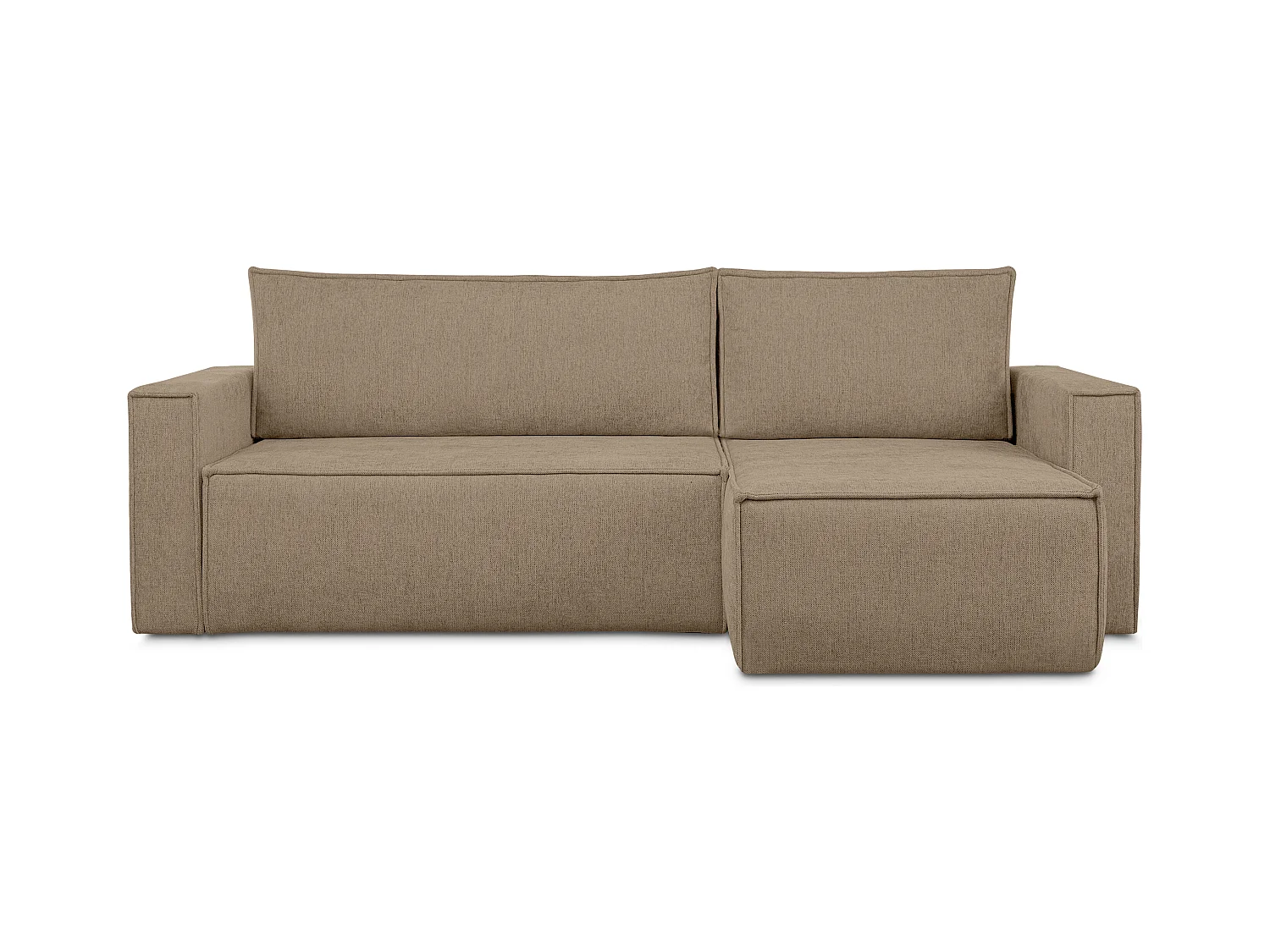 Canapé d'angle universel - gauche / droit - avec fonction couchage - avec coffre de rangement - Marron - NAPI II