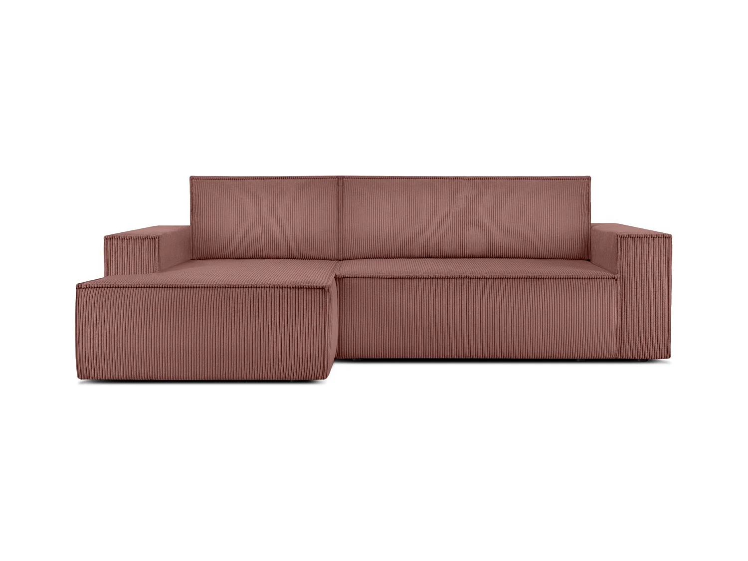 Canapé d'angle - gauche - avec fonction couchage - avec coffre de rangement - Modern - Rose - NAPI