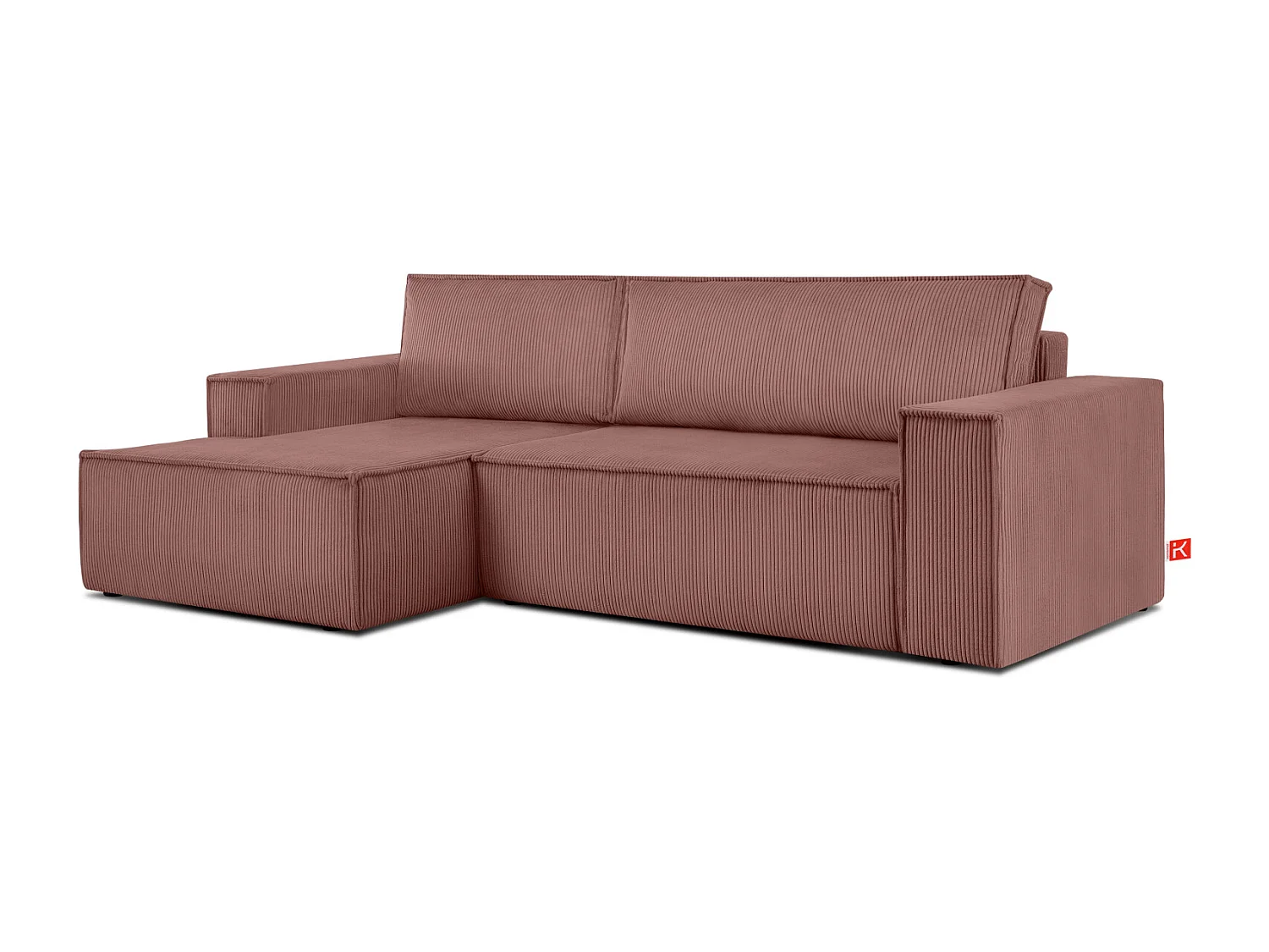 Canapé d'angle - gauche - avec fonction couchage - avec coffre de rangement - Modern - Rose - NAPI