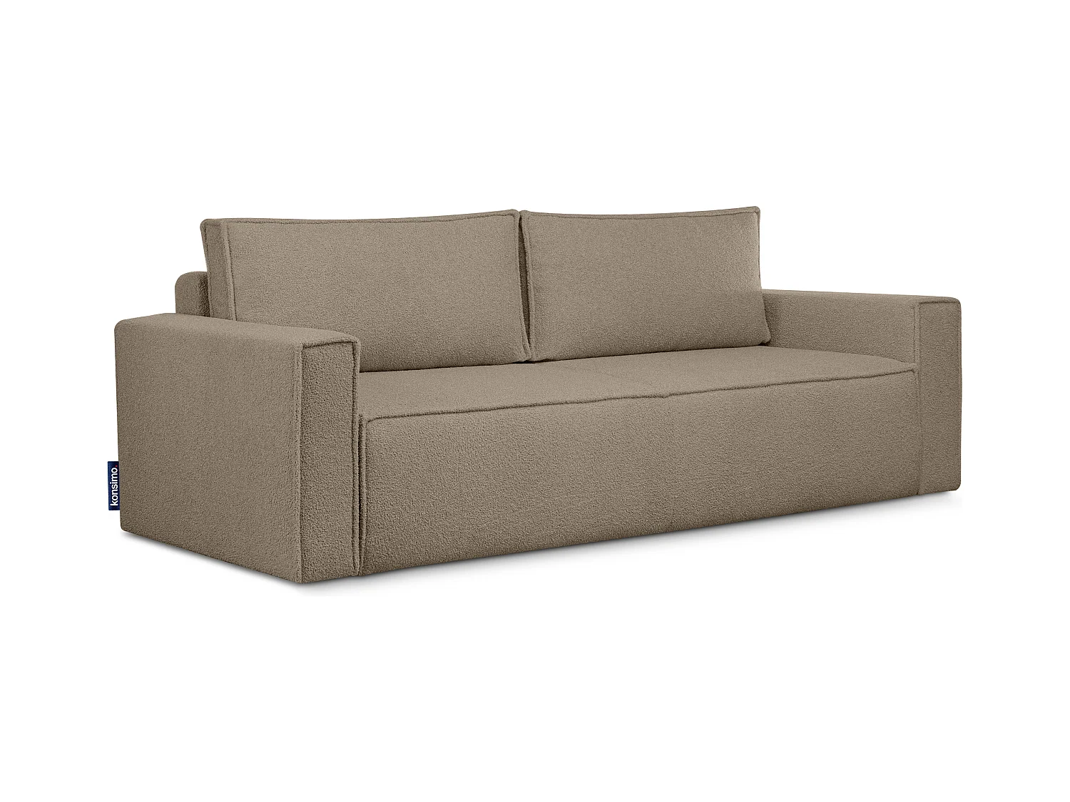 Canapé 3 places convertible - avec fonction couchage - avec coffre de rangement - Beige foncé - NAPI II