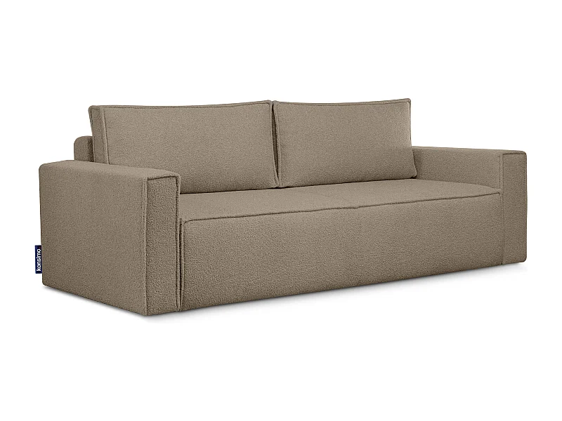 Canapé 3 places convertible - avec fonction couchage - avec coffre de rangement - Beige foncé - NAPI II