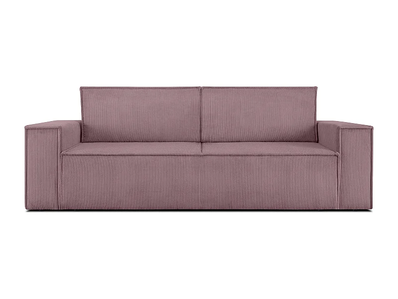 Canapé 3 places convertible - avec fonction couchage - avec coffre de rangement - Violet - NAPI