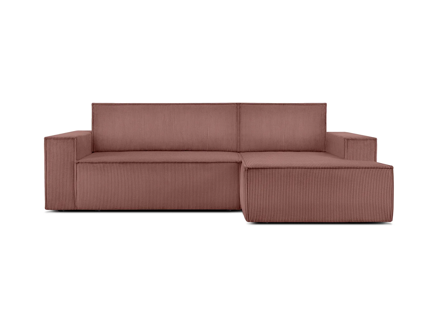 Canapé d'angle - droite - avec fonction couchage - avec coffre de rangement - Modern - Rose - NAPI