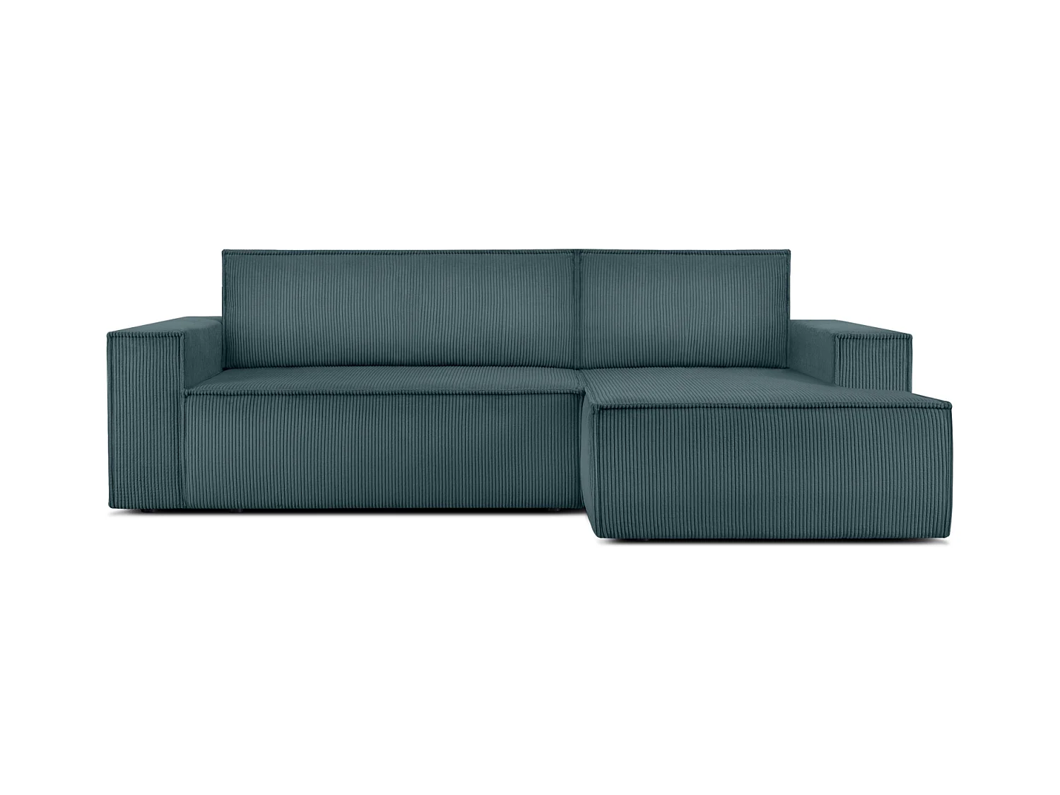 Canapé d'angle - droite - avec fonction couchage - avec coffre de rangement - Modern - Bleu - NAPI