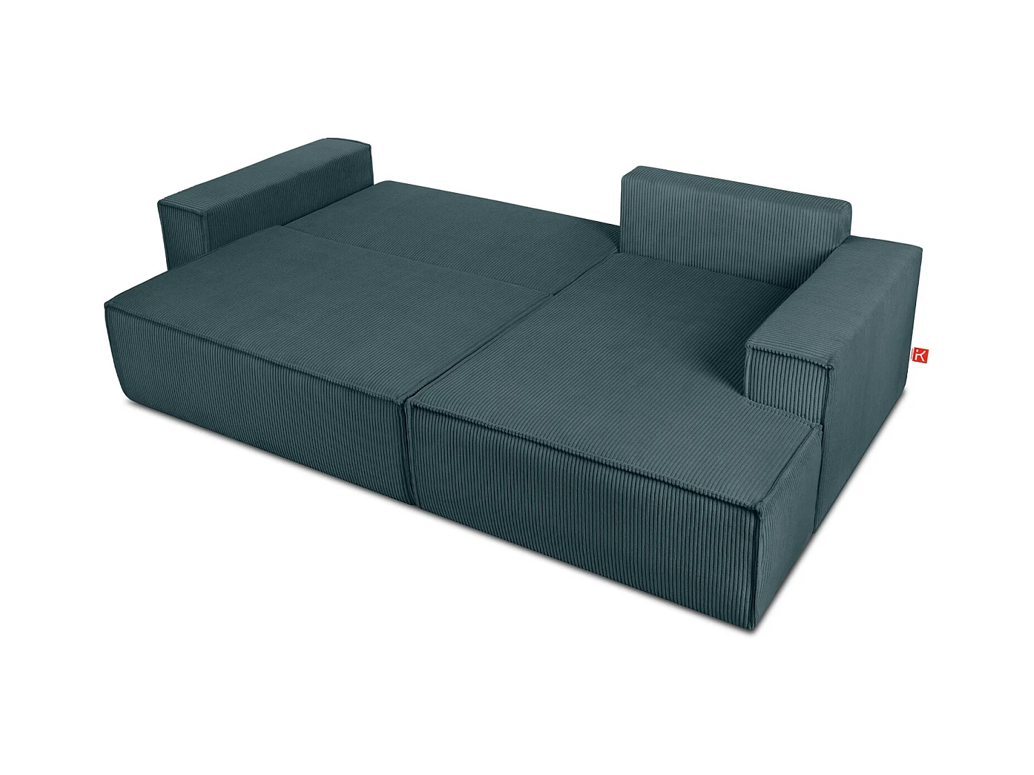 Canapé d'angle - droite - avec fonction couchage - avec coffre de rangement - Modern - Bleu - NAPI