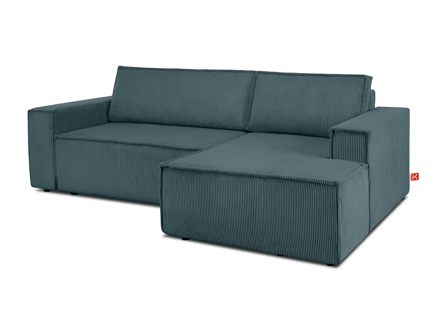Canapé d'angle - droite - avec fonction couchage - avec coffre de rangement - Modern - Bleu - NAPI