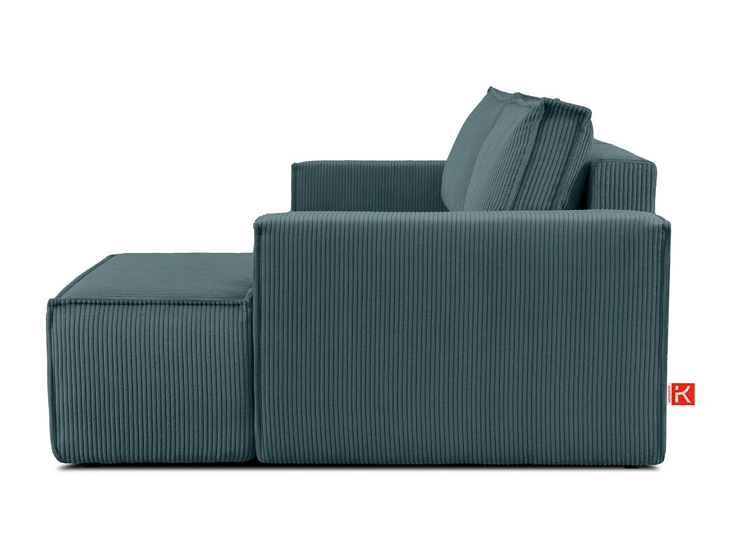 Canapé d'angle - droite - avec fonction couchage - avec coffre de rangement - Modern - Bleu - NAPI