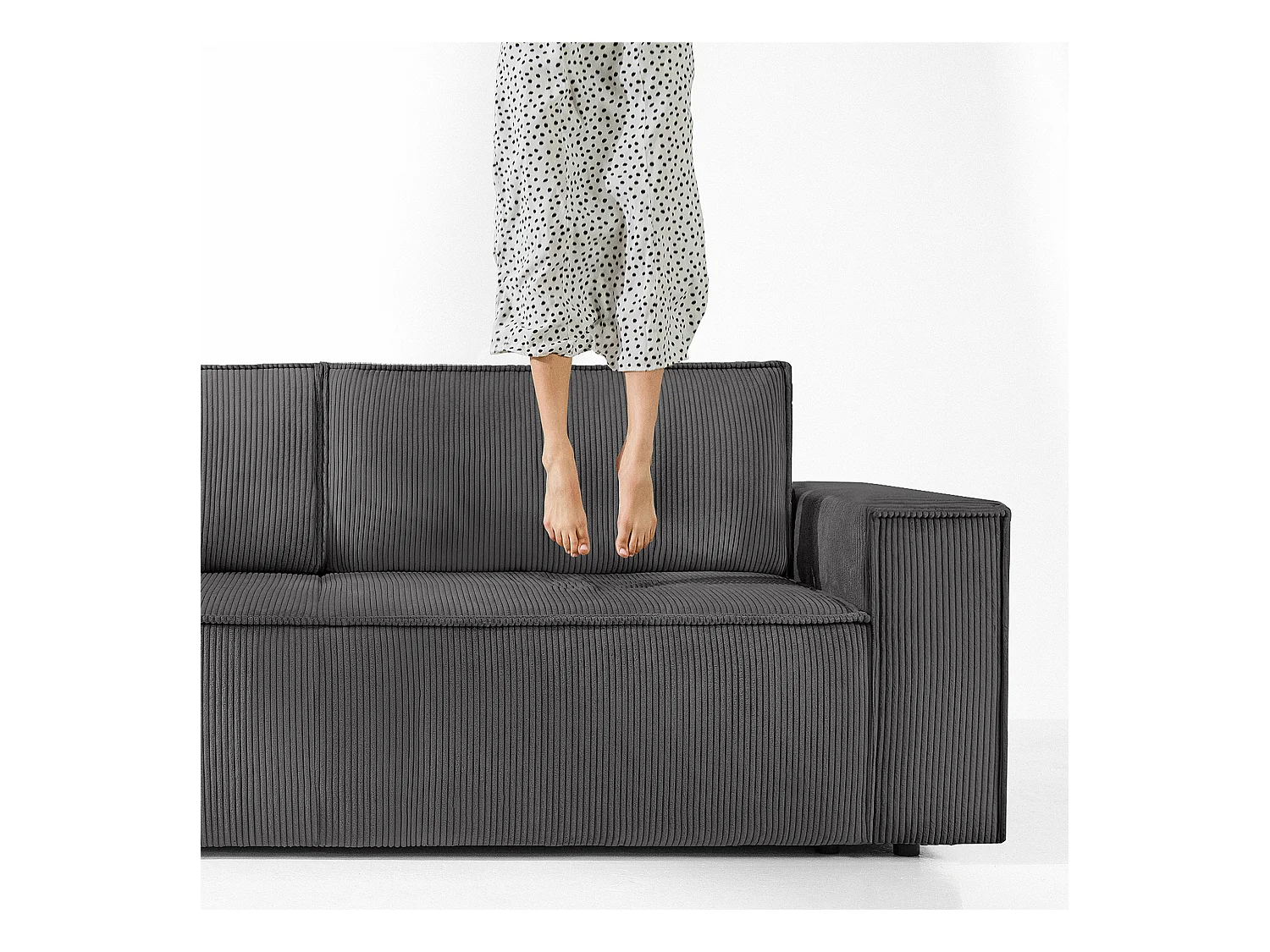 Canapé 3 places convertible - avec fonction couchage - avec coffre de rangement - Gris - NAPI