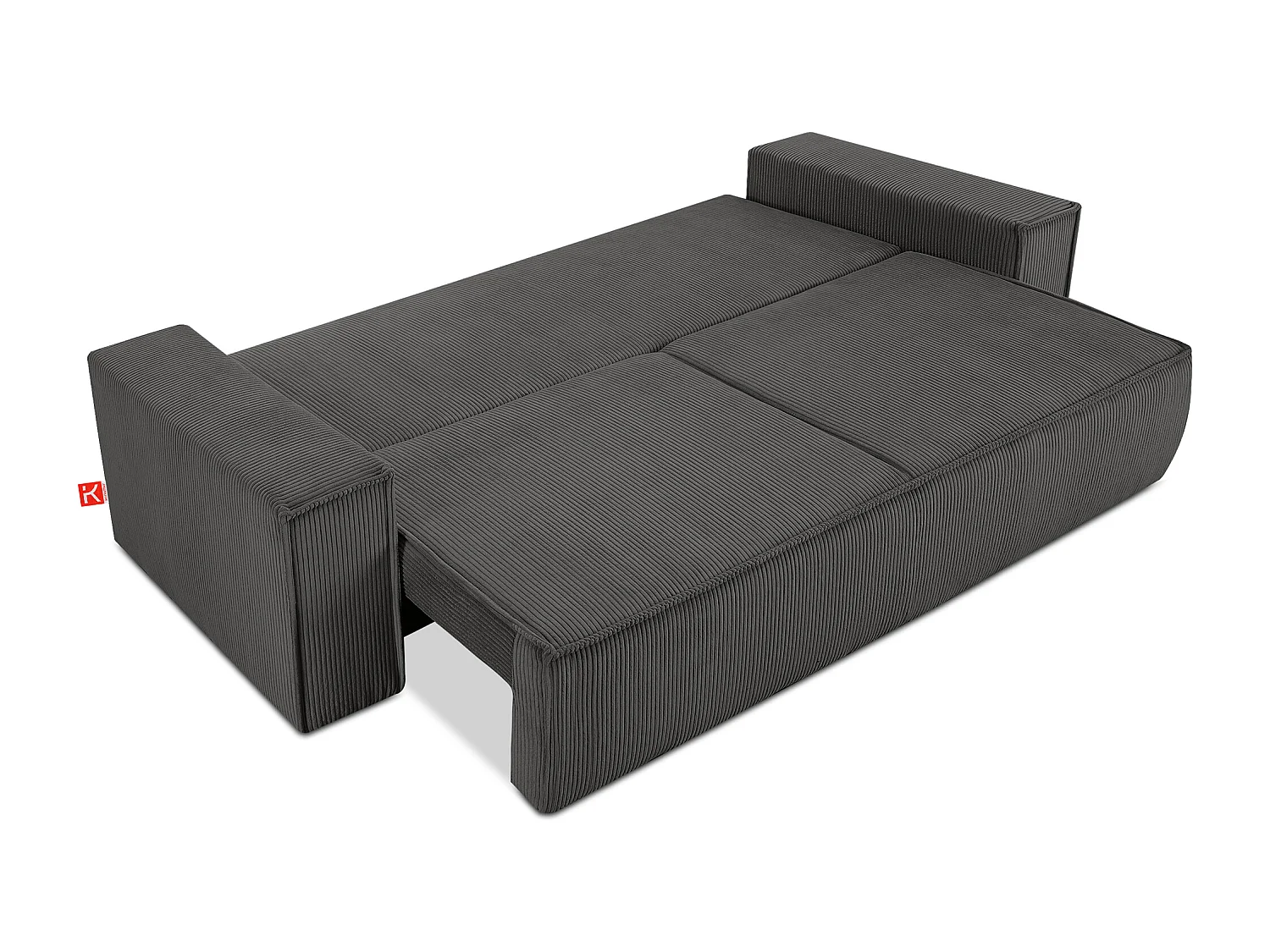 Canapé 3 places convertible - avec fonction couchage - avec coffre de rangement - Gris - NAPI