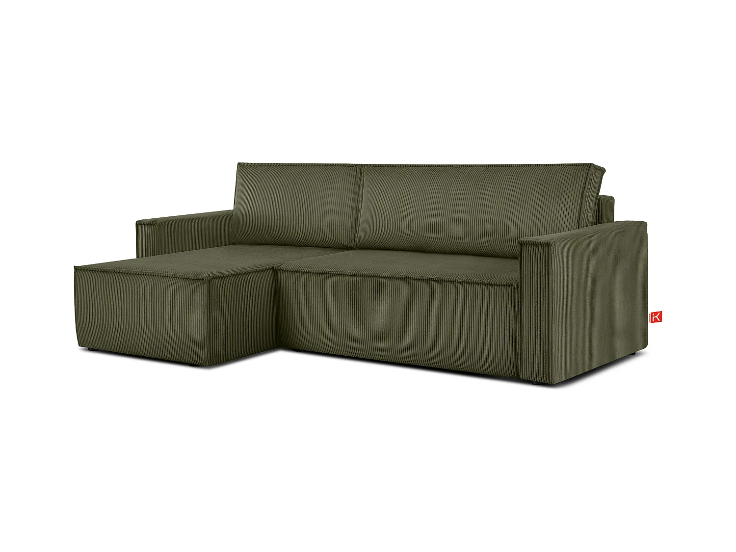 Canapé d'angle universel - gauche / droit - avec fonction couchage - avec coffre de rangement -  Vert - NAPI