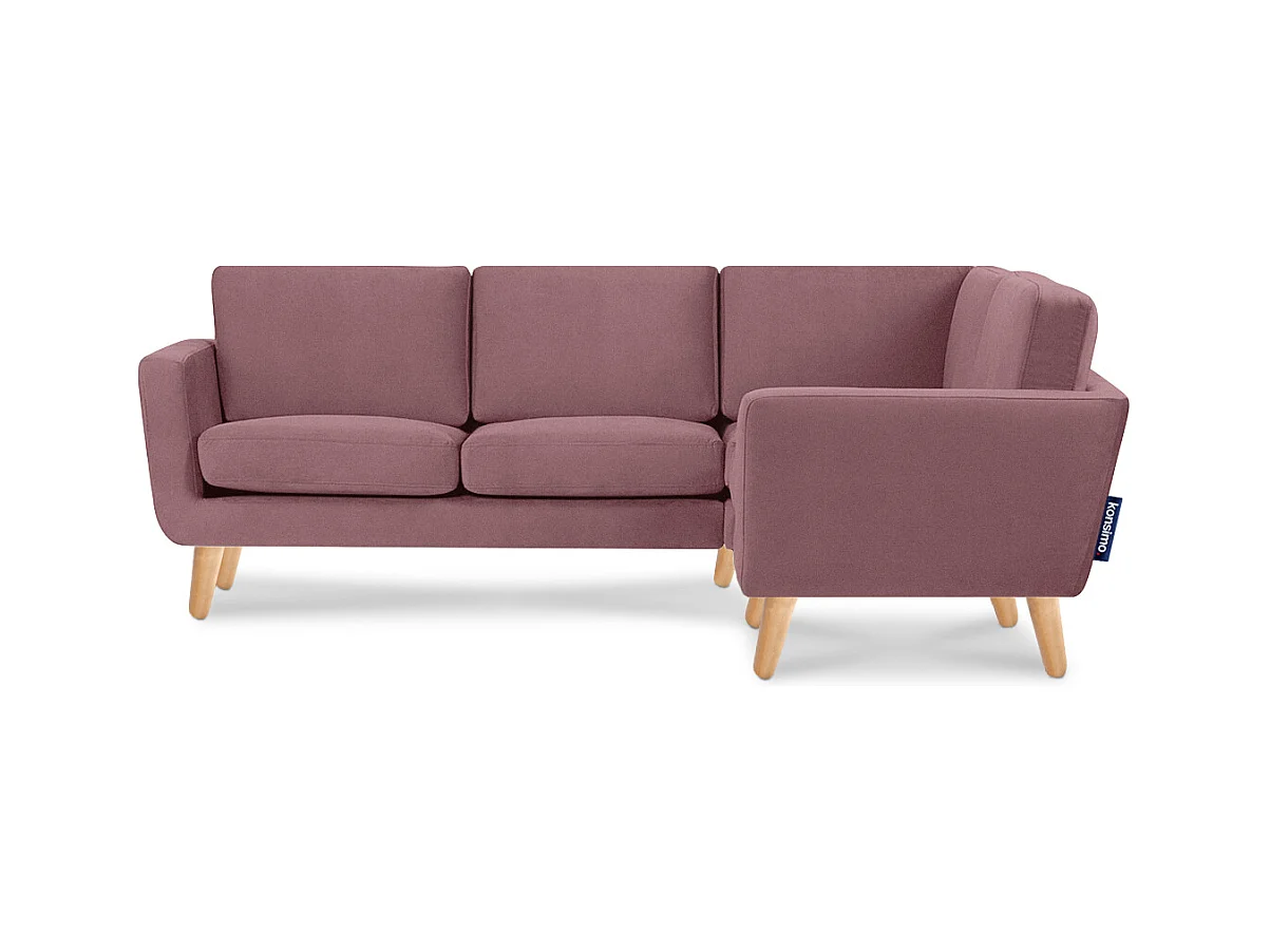 Canapé d'angle 3/4 places droit - rose - TAGIO