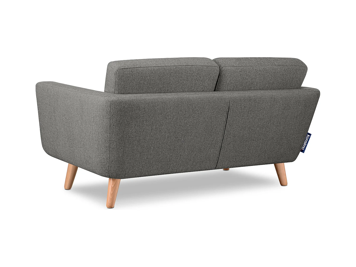 Canapé 2 places - Gris cendré/Brun - TAGIO