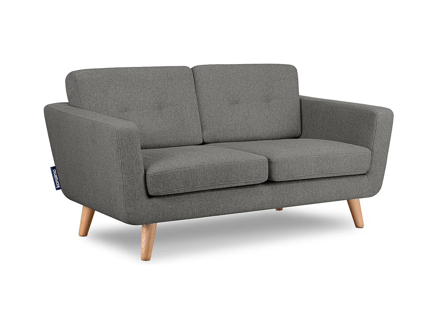 Canapé 2 places - Gris cendré/Brun - TAGIO