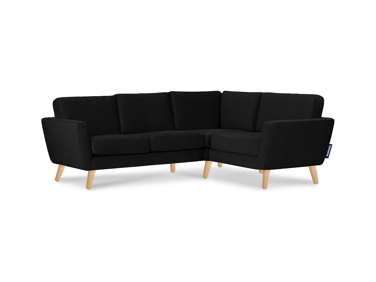 Canapé d'angle 3/4 places droit - Noir - TAGIO