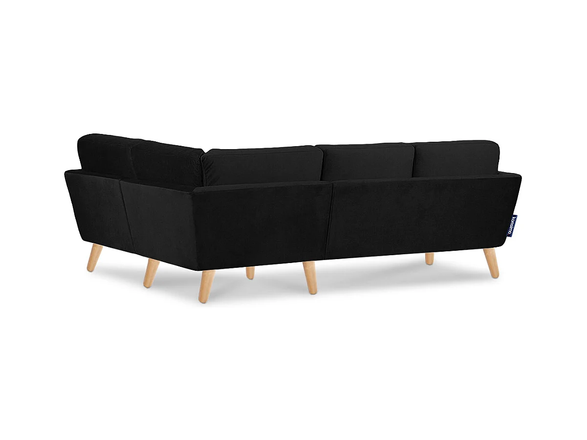 Canapé d'angle 3/4 places droit - Noir - TAGIO