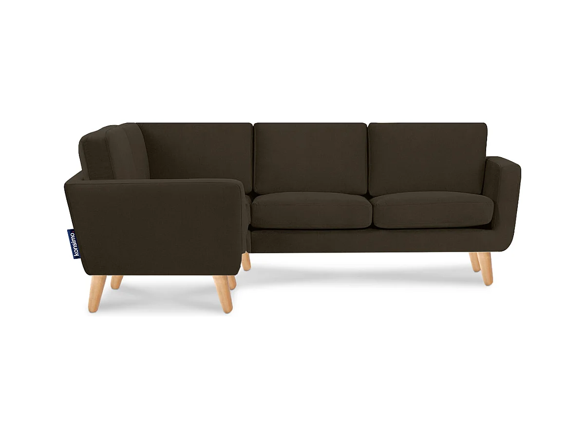 Canapé d'angle gauche 3/4 places - marron - TAGIO