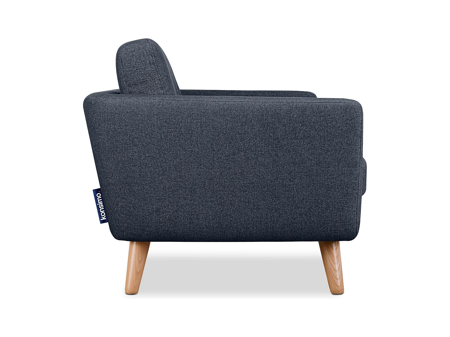 Canapé 2 personnes - Bleu marine/marron - TAGIO