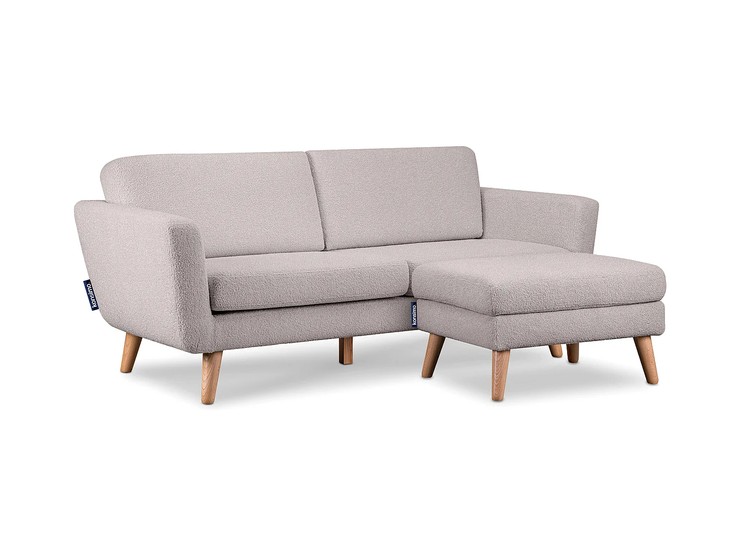 Canapé scandinave 3 places - Gris clair - TAGIO