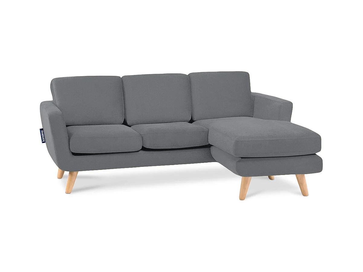Canapé d'angle 3/4 places - Gris - TAGIO