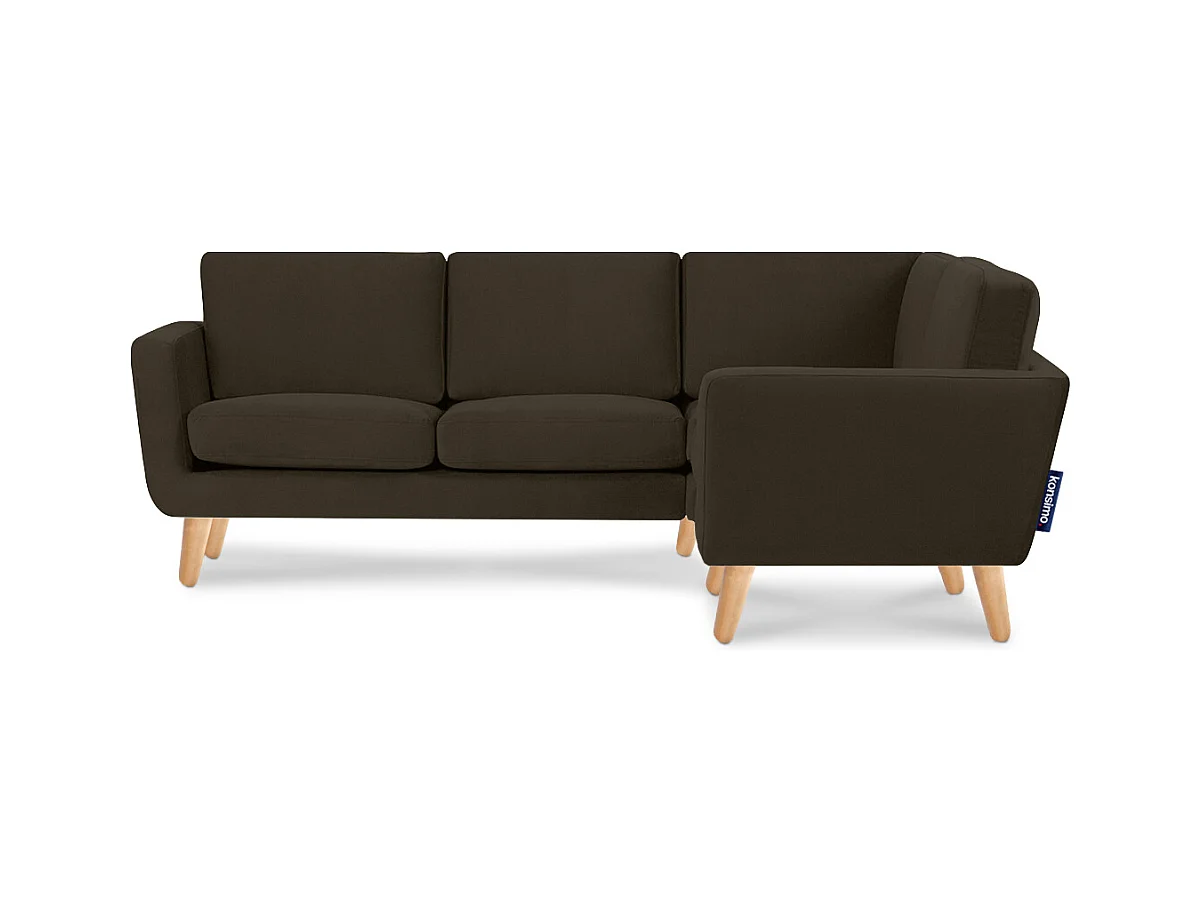 Canapé d'angle 3/4 places droit - marron - TAGIO