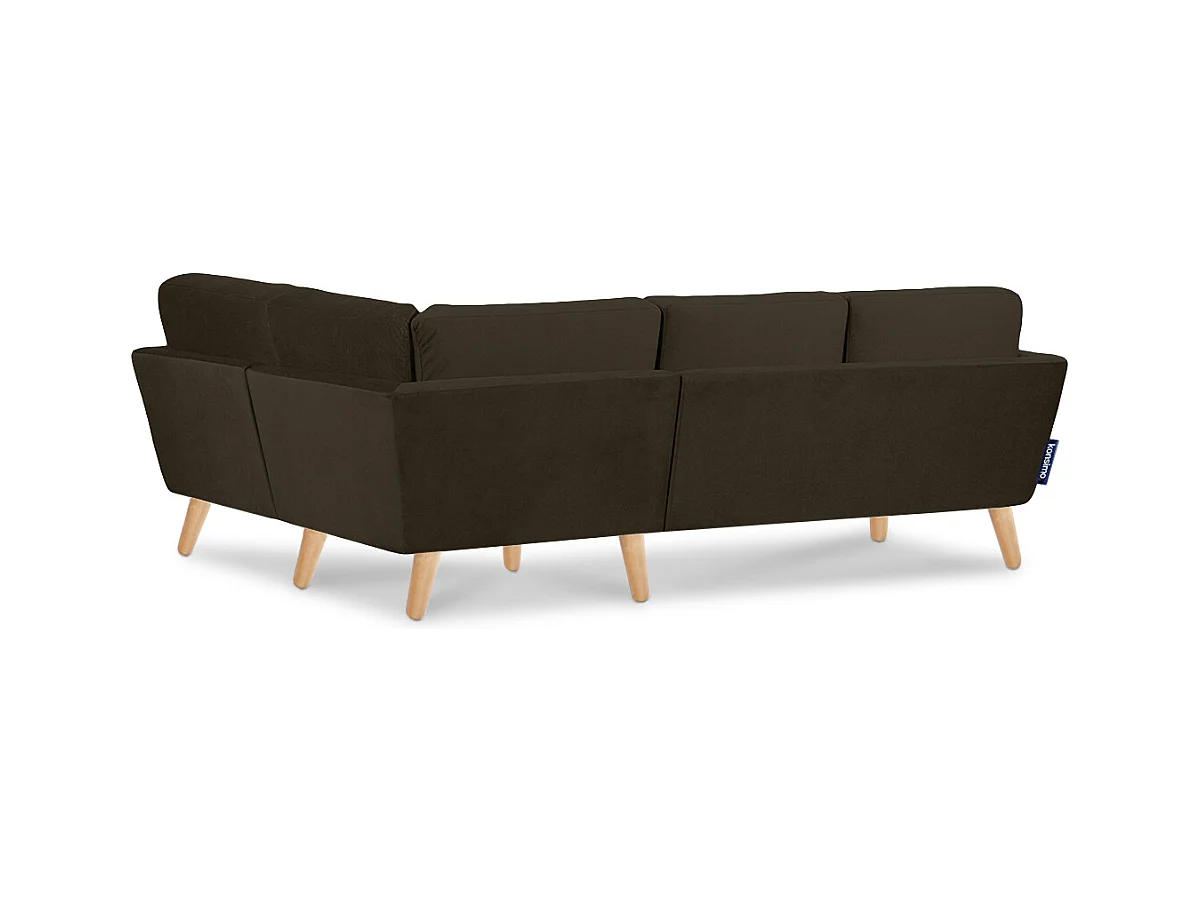 Canapé d'angle 3/4 places droit - marron - TAGIO