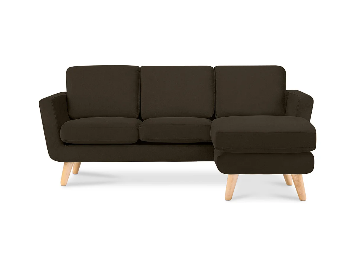 Canapé d'angle 3/4 places - Marron - TAGIO