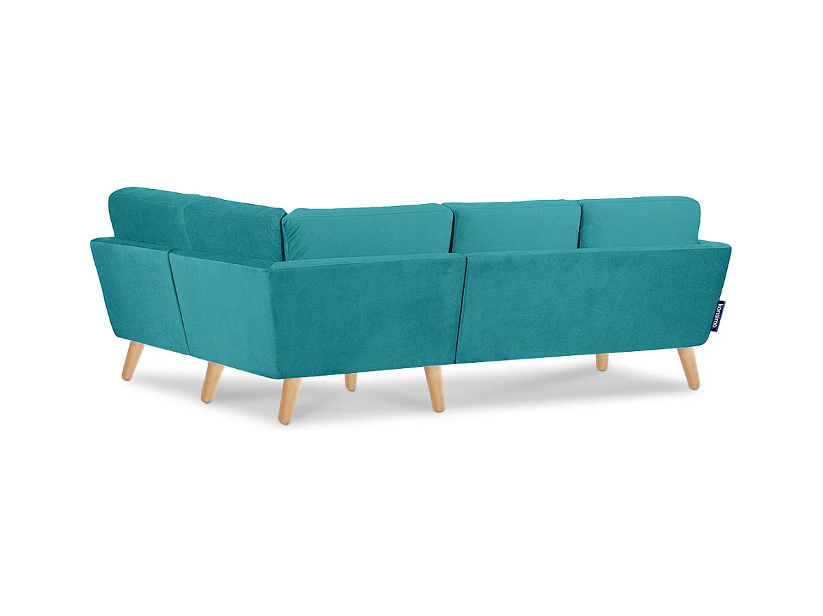 Canapé d'angle 3/4 places droit - bleu - TAGIO