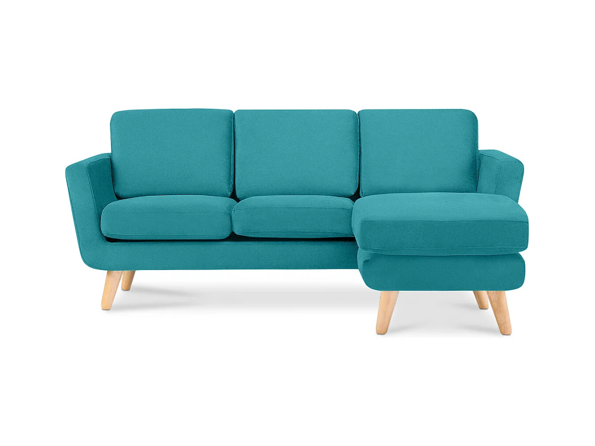 Canapé d'angle 3/4 places - Bleu - TAGIO