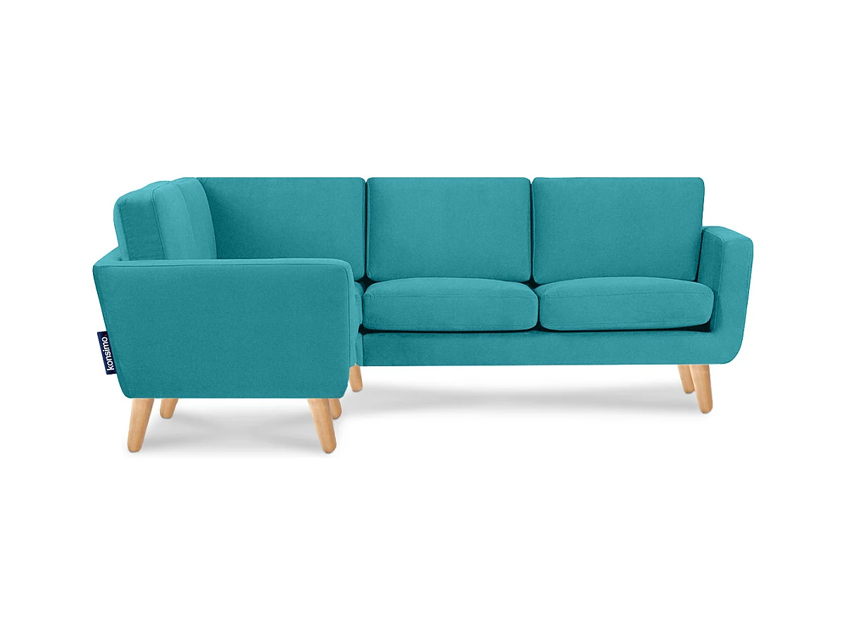 Canapé d'angle 3/4 places gauche - bleu - TAGIO