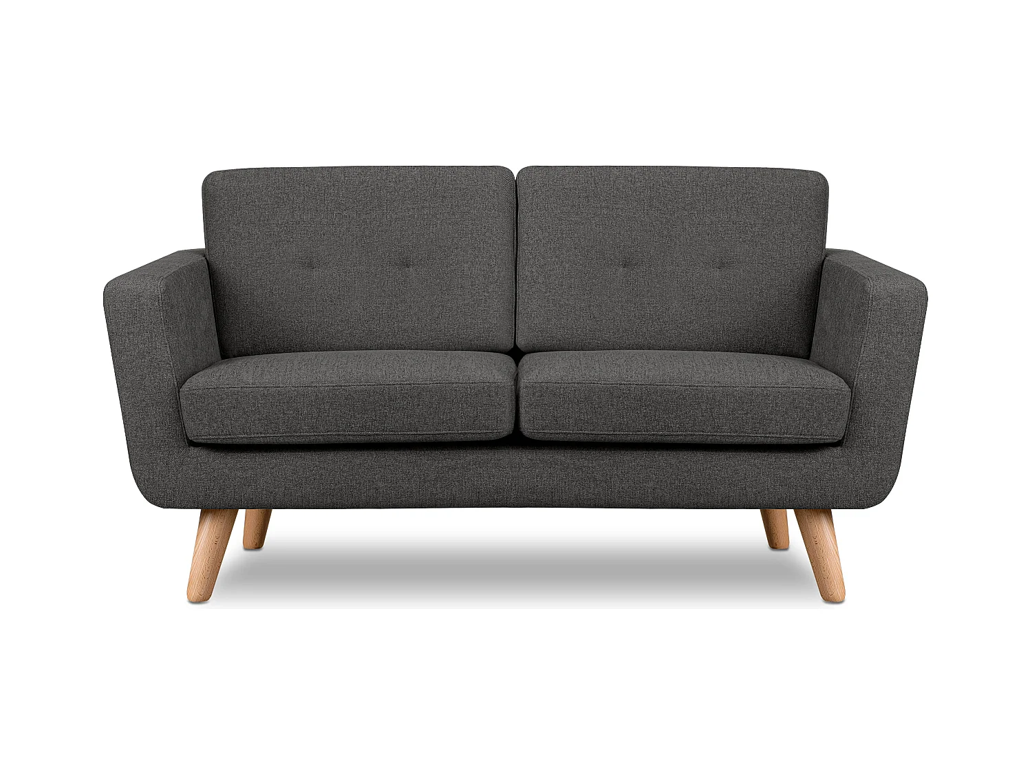 Canapé 2 personnes - Graphite/Brun - TAGIO