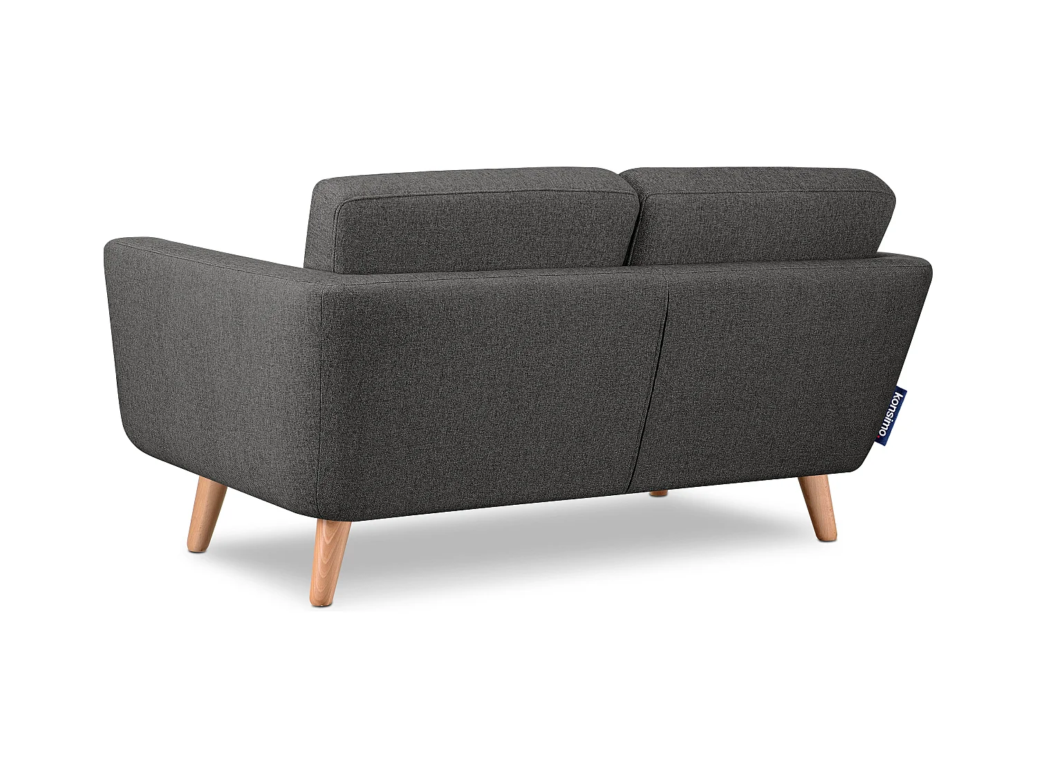 Canapé 2 personnes - Graphite/Brun - TAGIO