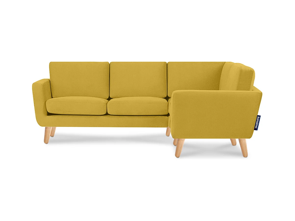 Canapé d'angle 3/4 places droit - Jaune - TAGIO