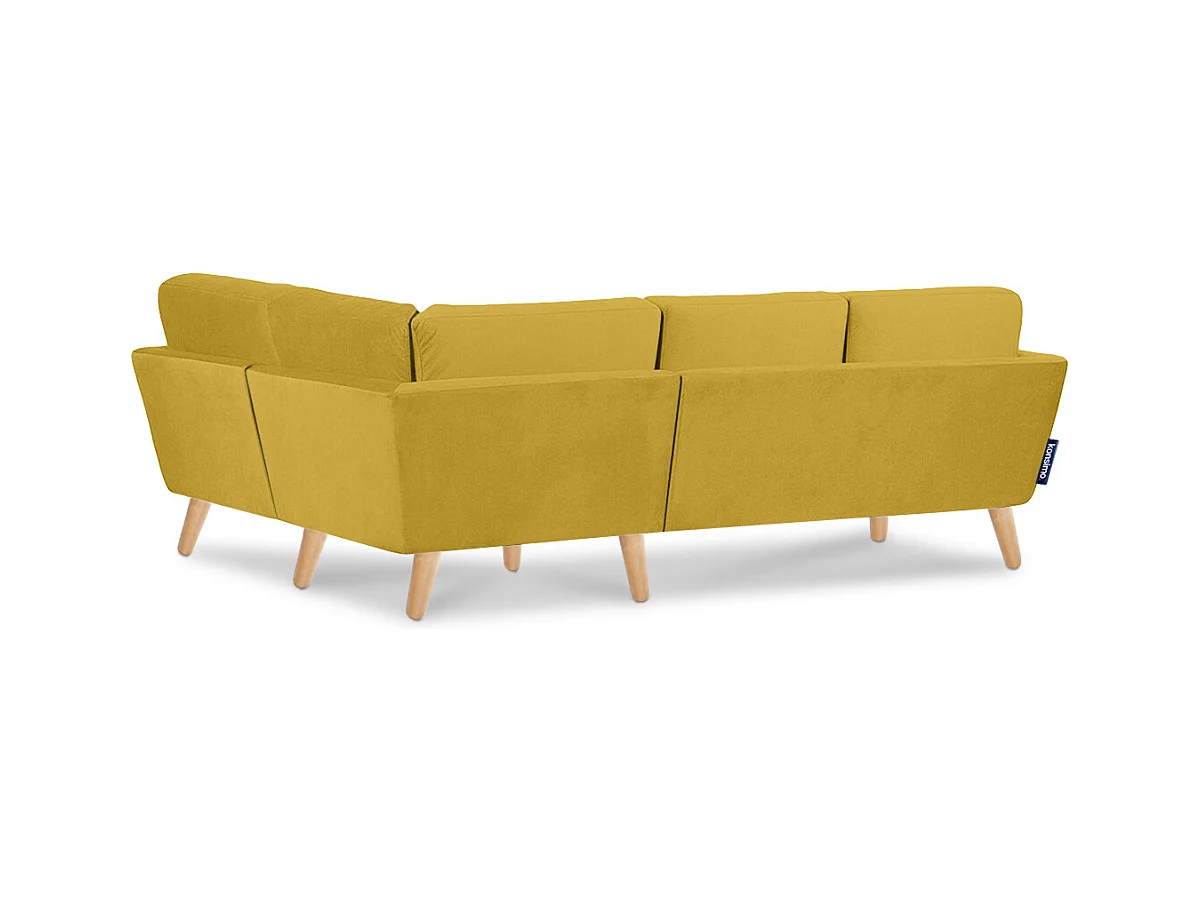 Canapé d'angle 3/4 places droit - Jaune - TAGIO
