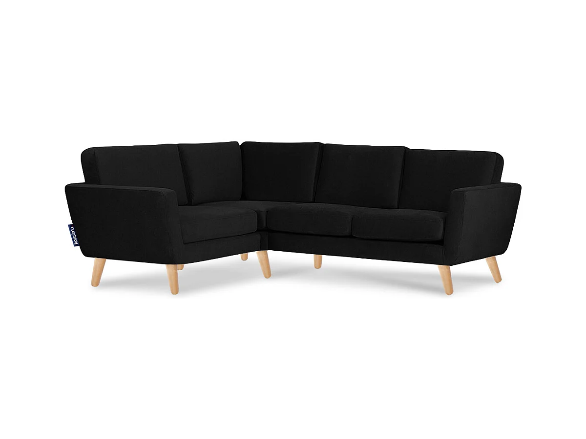 Canapé d'angle 3/4 places gauche - noir - TAGIO