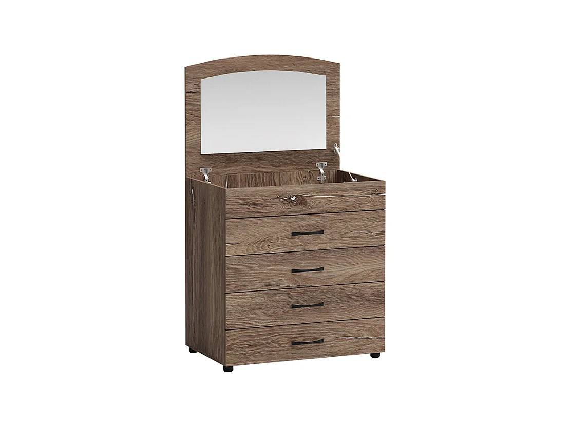 Comò classico con specchio a scomparsa marrone CG37