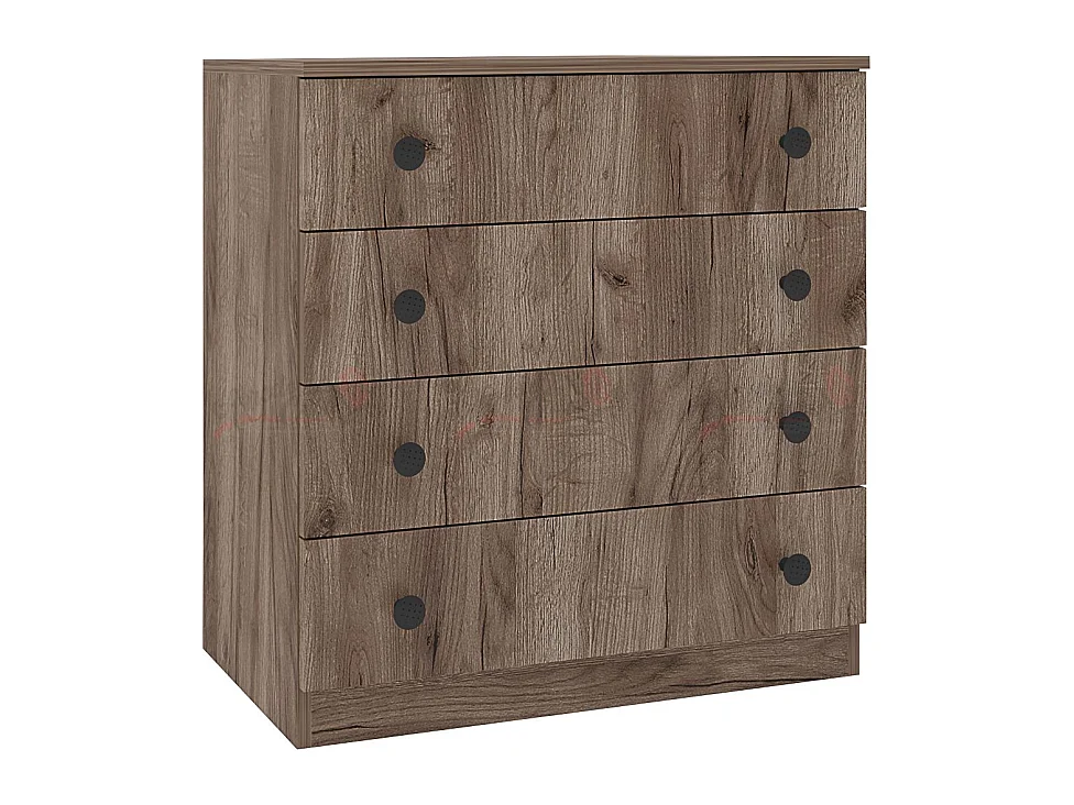 Comò da camera da letto effetto legno minimalista con quattro cassetti CSMG2 70x73 marrone