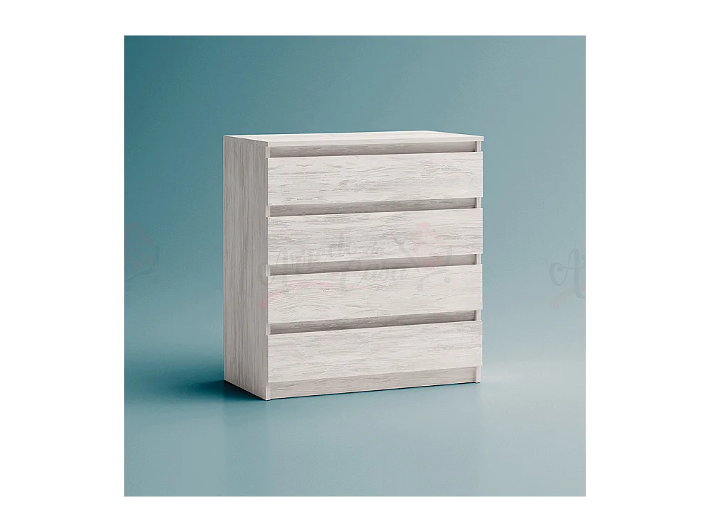 Cassettiera economica con 4 cassetti bianco legno CG2