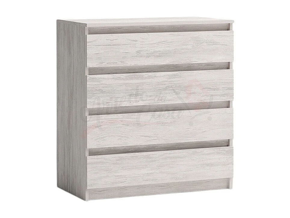 Cassettiera economica con 4 cassetti bianco legno CG2