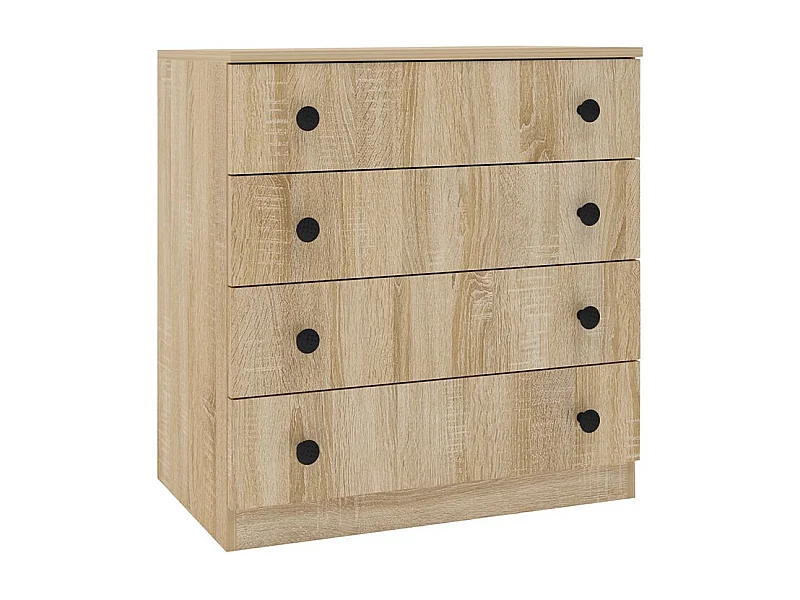 Comò da camera da letto effetto legno minimalista con quattro cassetti CSMG2 70x73 rovere