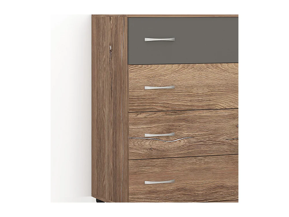 Cassettiera per camera da letto con 4 cassetti marrone e antracite CG7