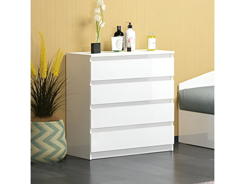 Cassettiera economica con 4 cassetti bianco lucido CG2