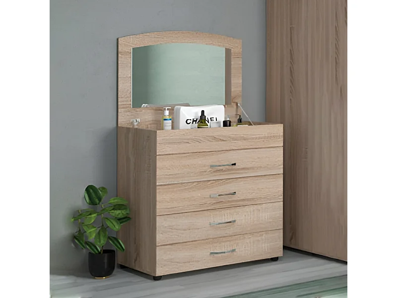 Comò classico con specchio a scomparsa rovere CG37