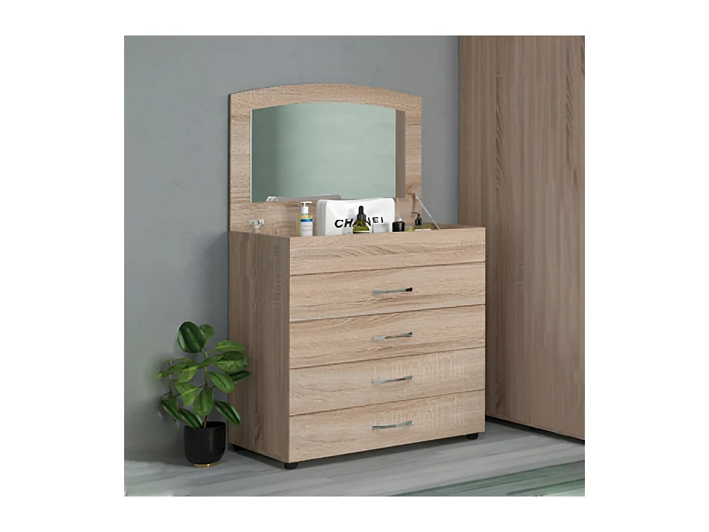 Comò classico con specchio a scomparsa rovere CG37